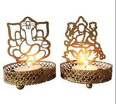 Set of Ganesha Idol Tealight CandLakshmi le Holders, Handmade Shadow Diyas, Home Décor, Festive Decoration, New Diwali Gift, Candle Holder